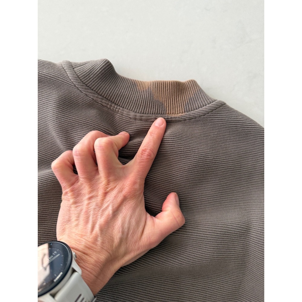 Varley Cleon Sweat Ottoman Ribbed Side Zip Pullover Sweatshirt Brown VAR00782 - Picture 9 of 9